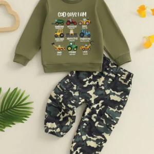 Boys 2-Piece Outfit Long Sleeve Crew Neck